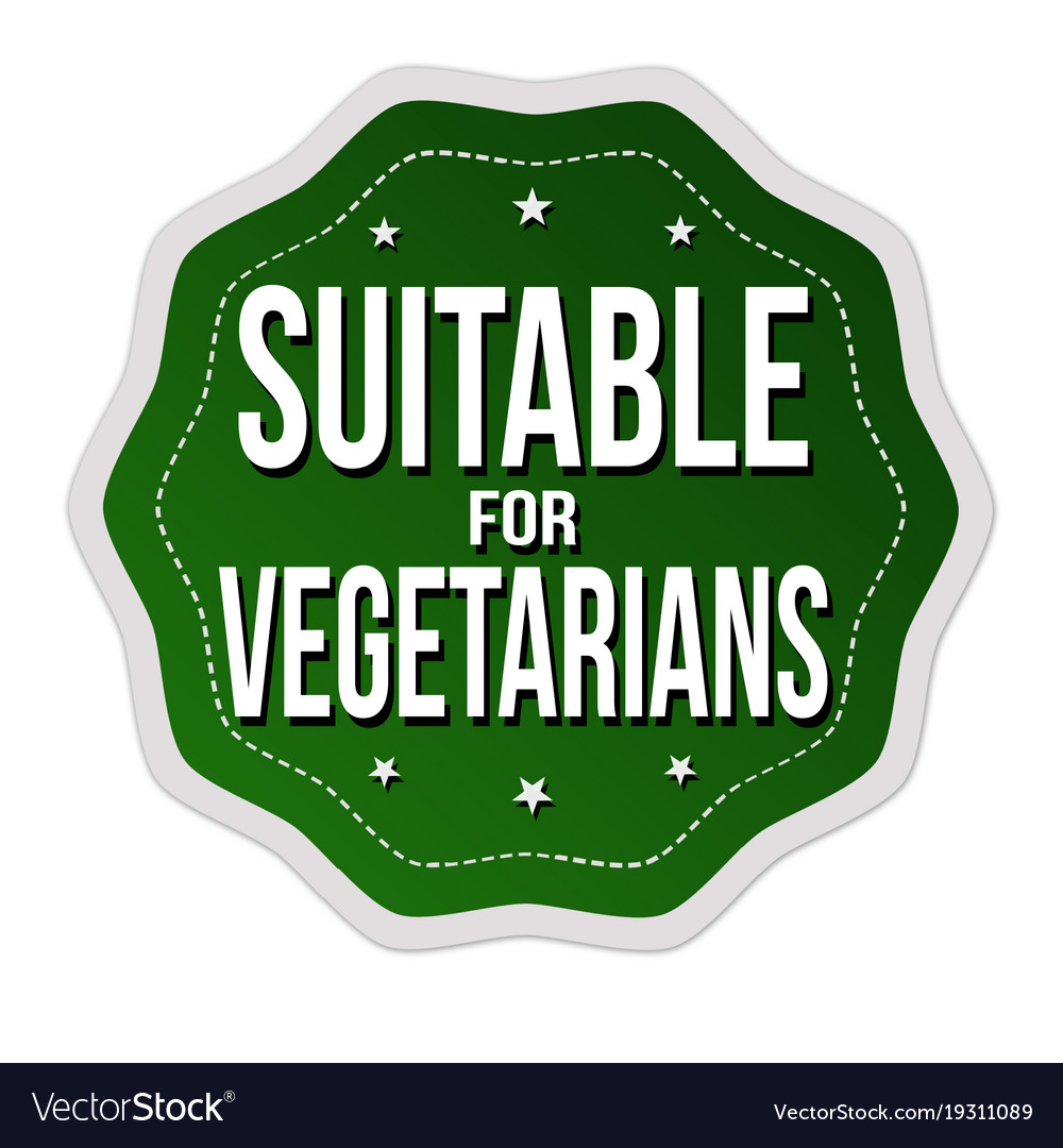 Suitable For Vegetarians Label Or Sticker Vector Image
