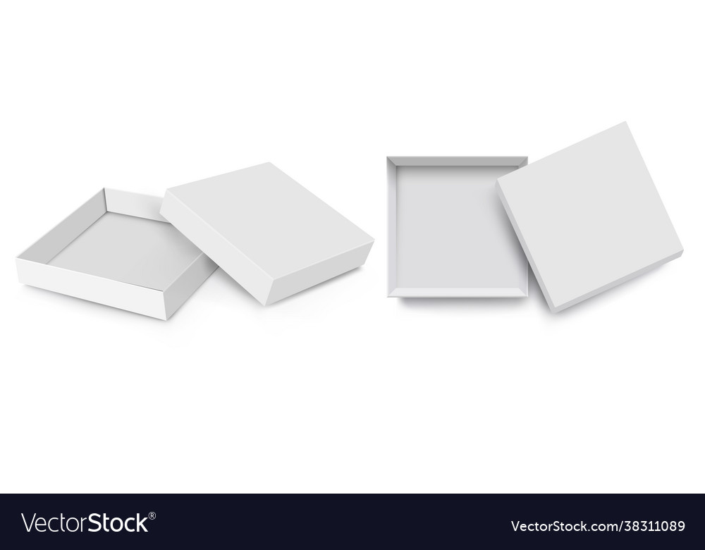 White box mock up 3d style set Royalty Free Vector Image