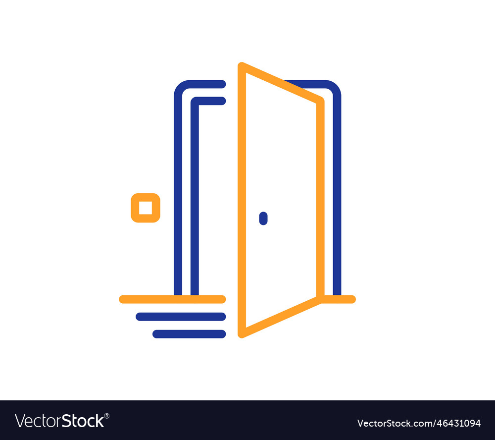 Door Line Icon Open Doorway Sign Royalty Free Vector Image