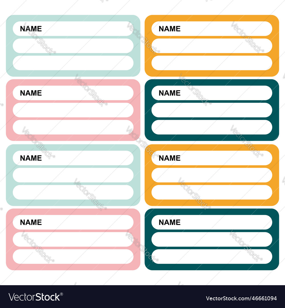 Set of name labels in flat style royalty free vector image