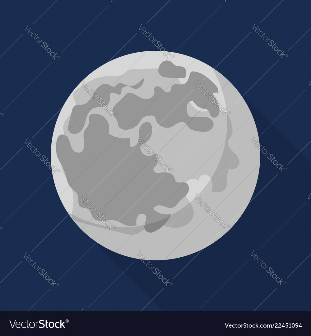 Flat Moon Icon 