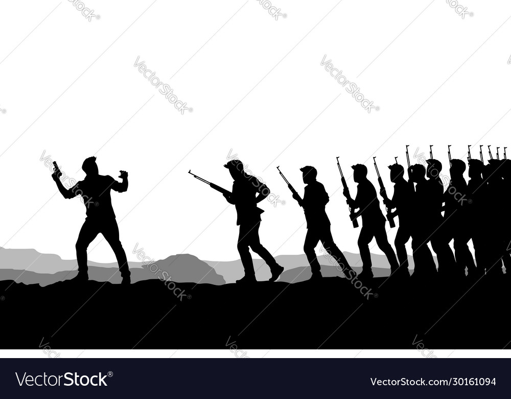 War picture silhouette 02 vector image War picture silhouette 02