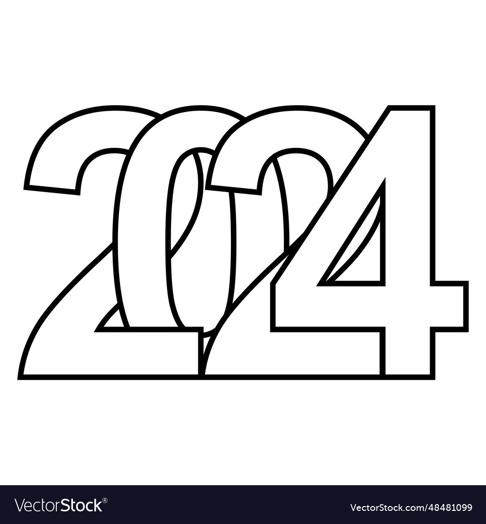 2024 healthy lifestyle 2024 logo lettering Vector Image