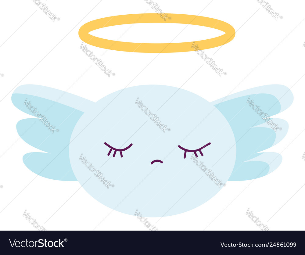 Cartoon blue angel on white background Royalty Free Vector