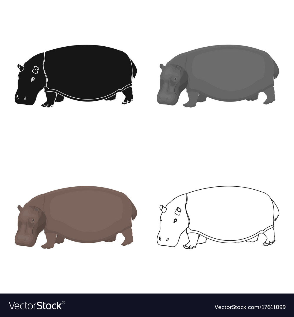 Hippopotamus an omnivorous artiodactyl animal Vector Image Hippopotamus an omnivorous artiodactyl animal Vector Image