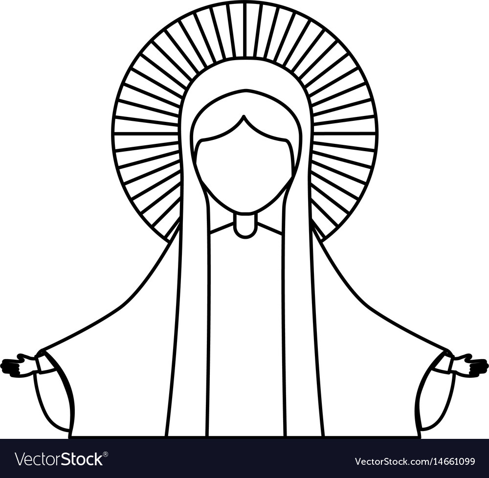 Holy virgin mary icon Royalty Free Vector Image