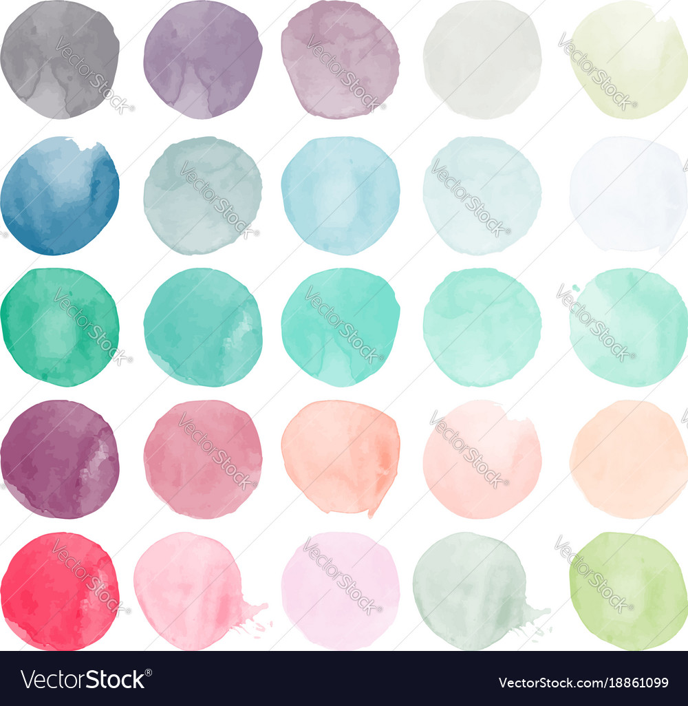 Set watercolor shapes Royalty Free Vector Image