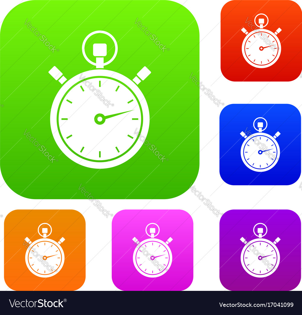 Stopwatch set collection Royalty Free Vector Image