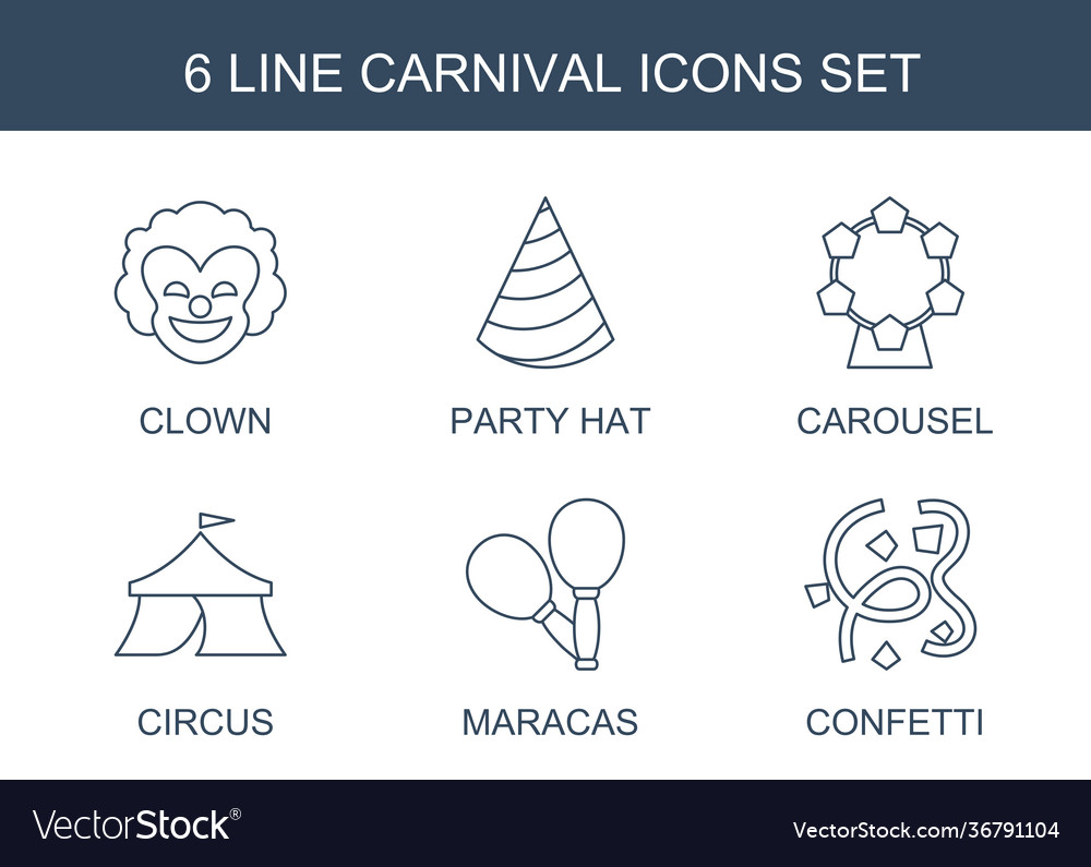 6 Carnival Icons Royalty Free Vector Image - Vectorstock