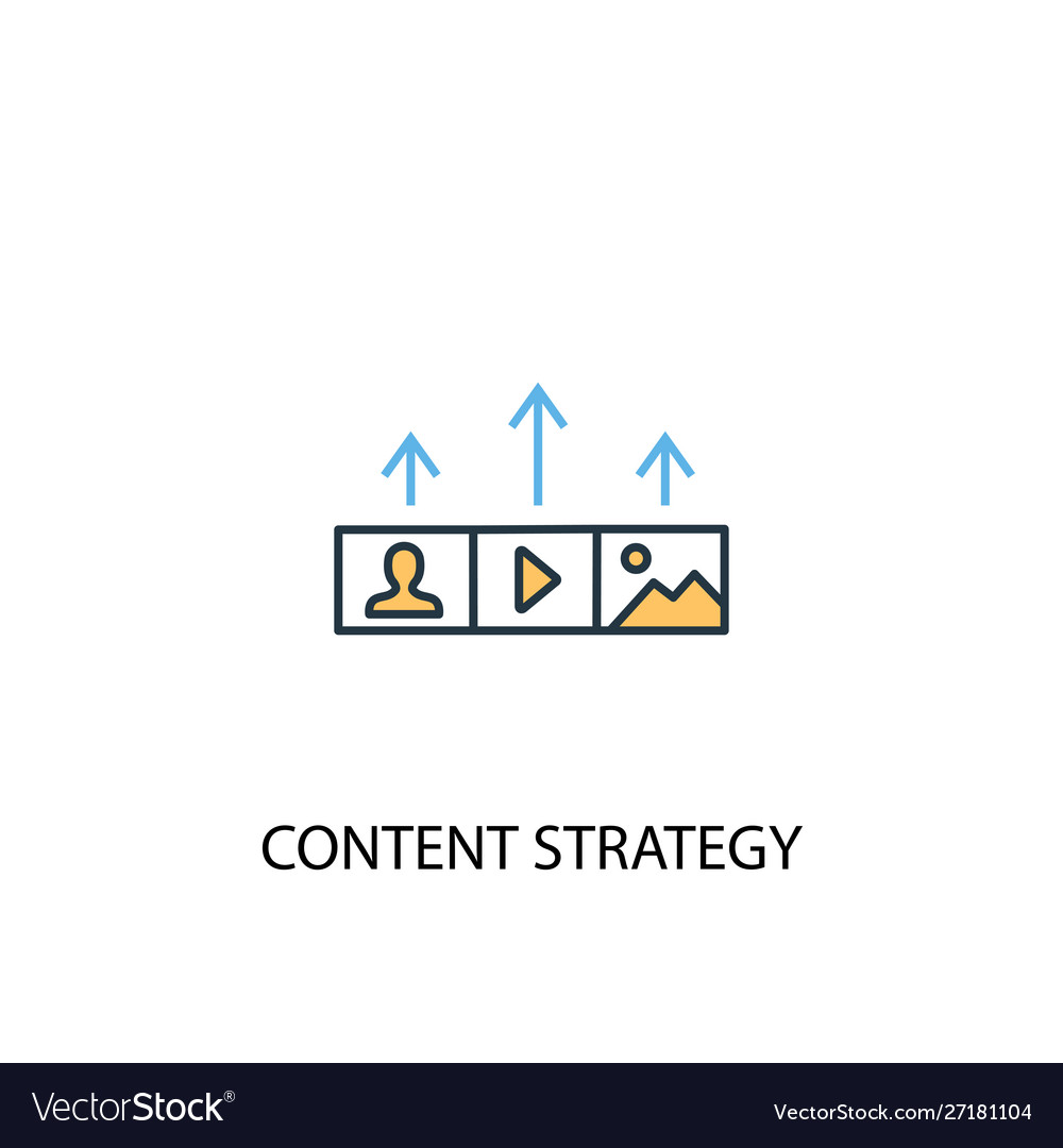 Content strategy concept 2 colored line icon Vector Image