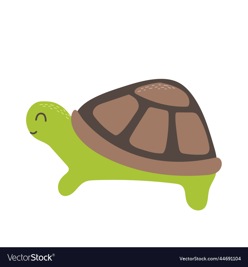 Cute turtle hand drawn in doodle style Royalty Free Vector