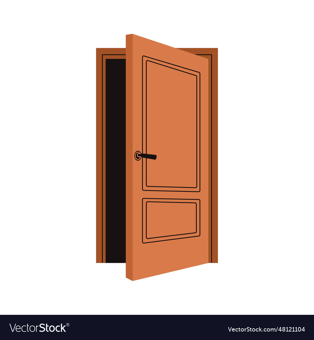 Half-open door entrance exit house doorway Vector Image