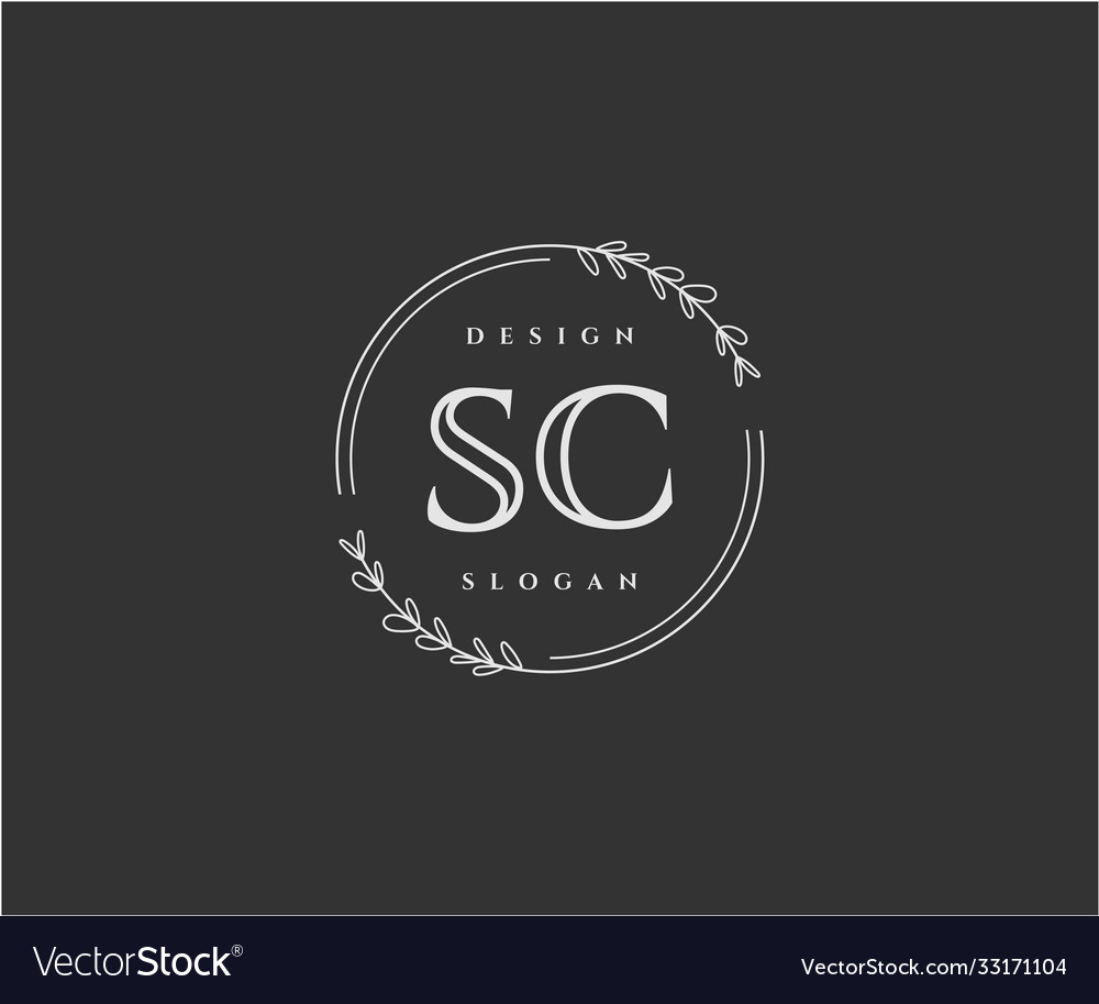 Initial sc beauty monogram and elegant logo design