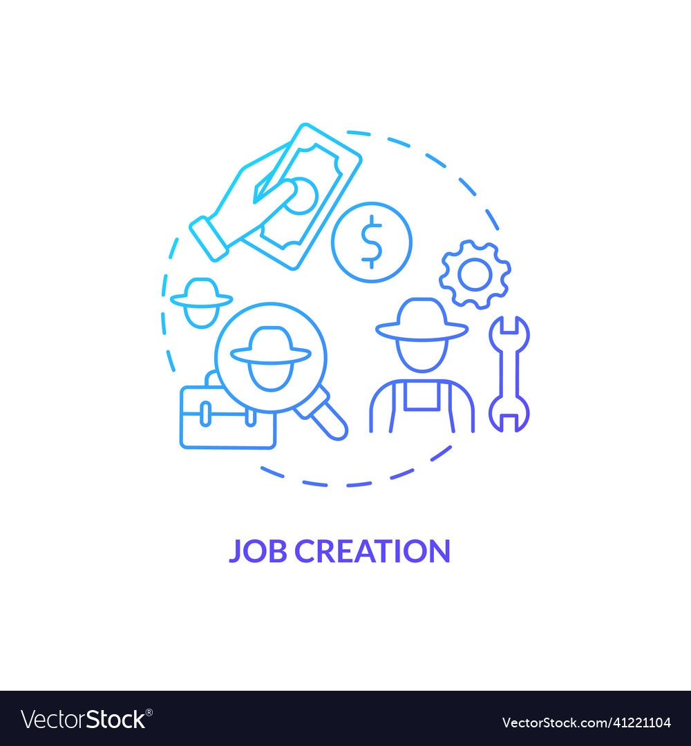 Job creation blue gradient concept icon Royalty Free Vector