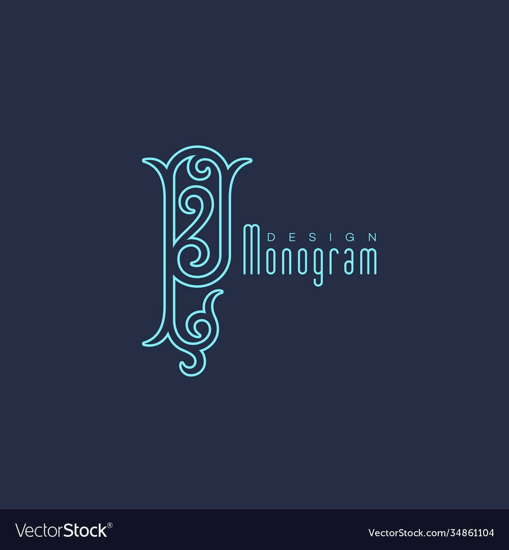 Luxury monogram p Royalty Free Vector Image - VectorStock