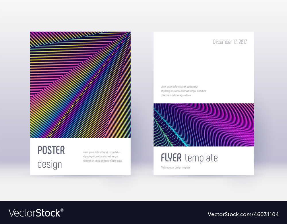 Minimalistic cover design template set rainbow ab