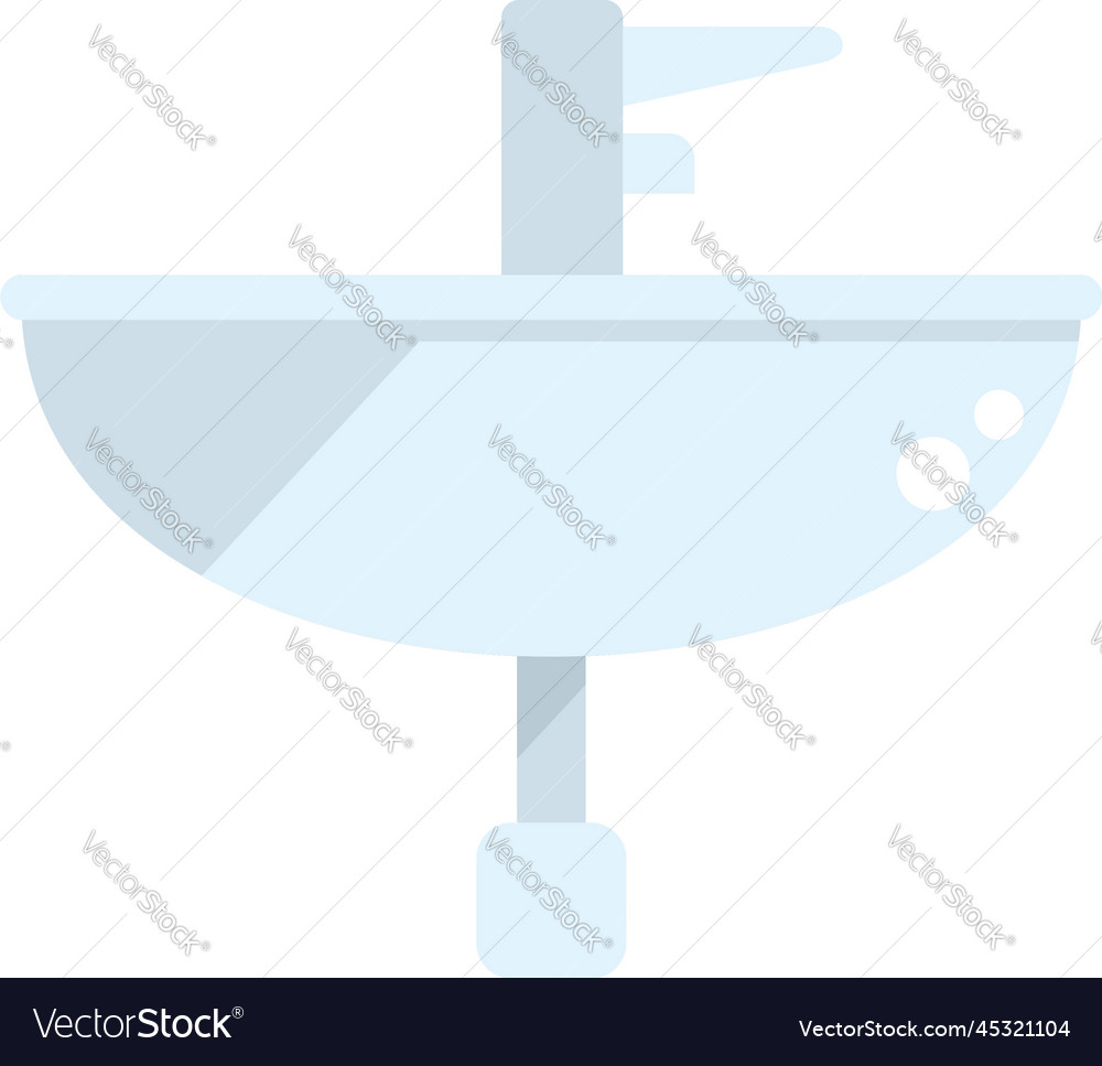 Modern Wash Basin Icon Flat Water Plumbing Vector Image