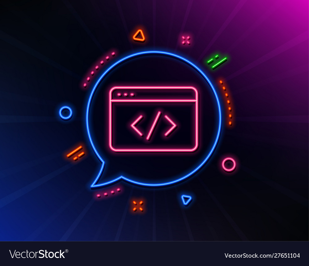 Seo script line icon web programming sign Vector Image