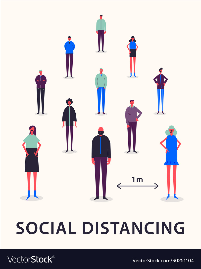 Social Distancing Keeping Royalty Free Vector Image 