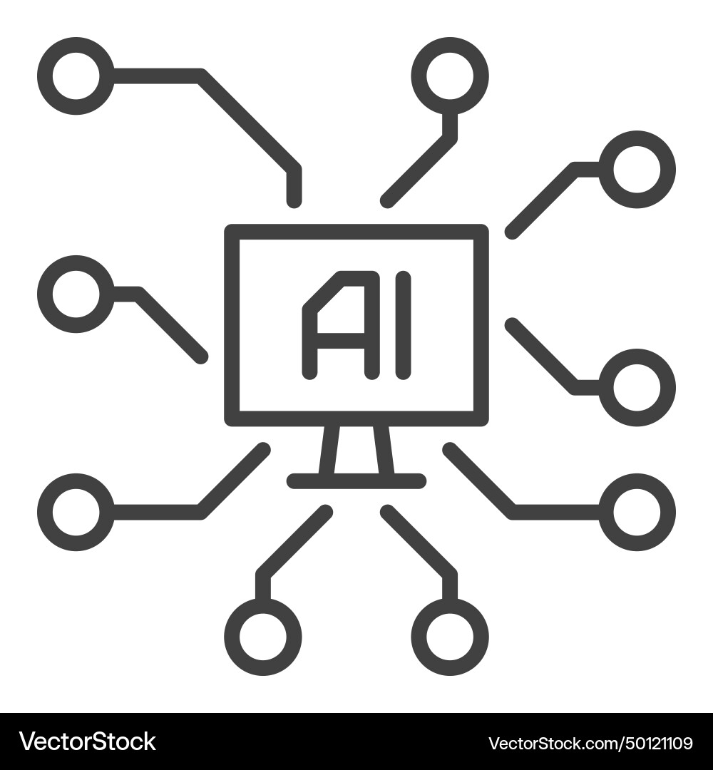 Artificial intelligence and personal computer ai Vector Image