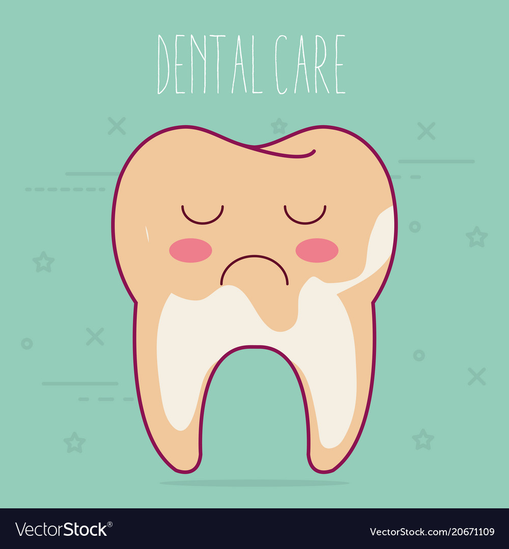 Dental care kawaii characters Royalty Free Vector Image