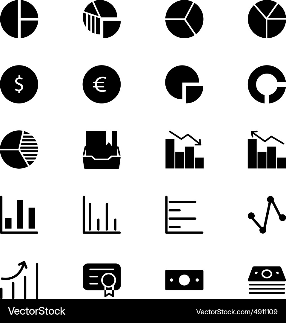 Finance solid icons 11 Royalty Free Vector Image