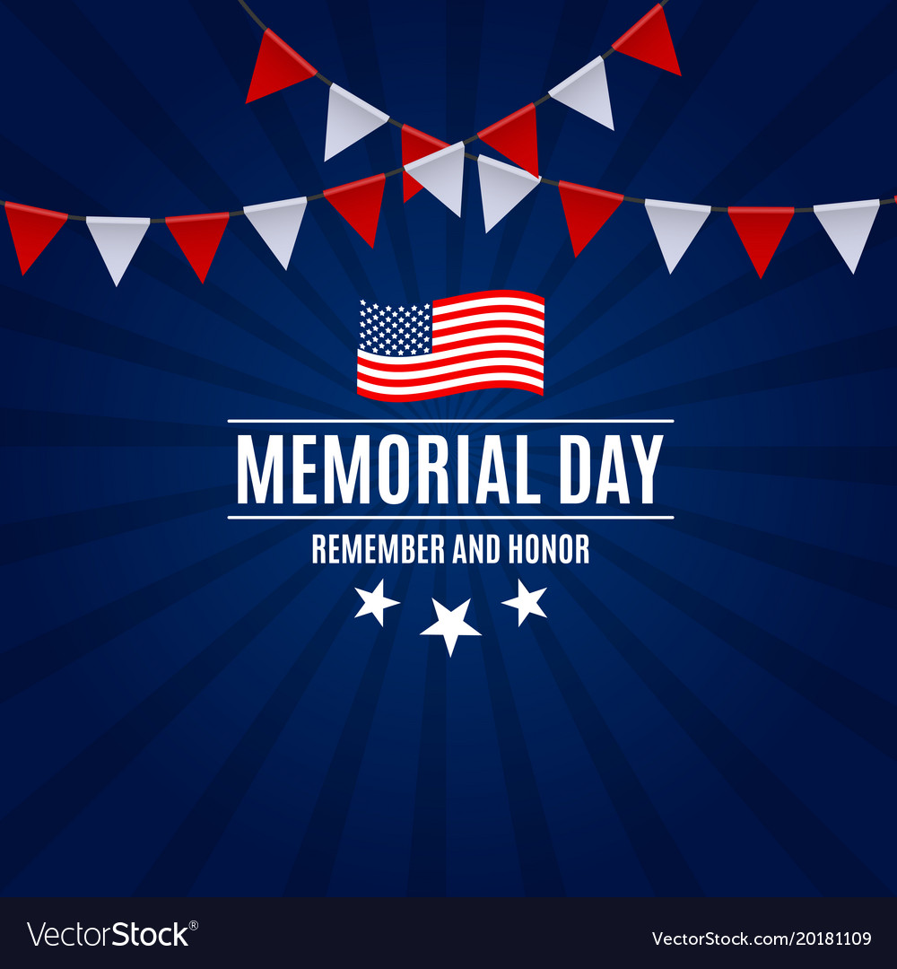 Memorial day background template Royalty Free Vector Image