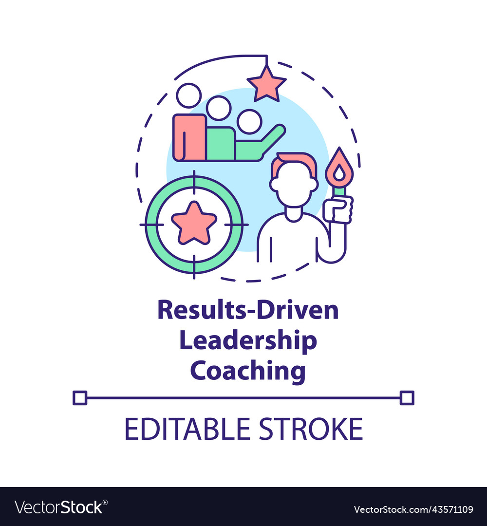 Results-driven leadership coaching concept icon Vector Image