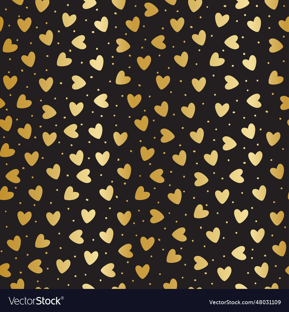 Seamless pattern with golden hearts Royalty Free Vector