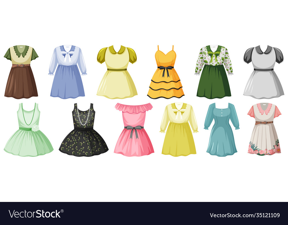 Set fashion outfits Royalty Free Vector Image - VectorStock