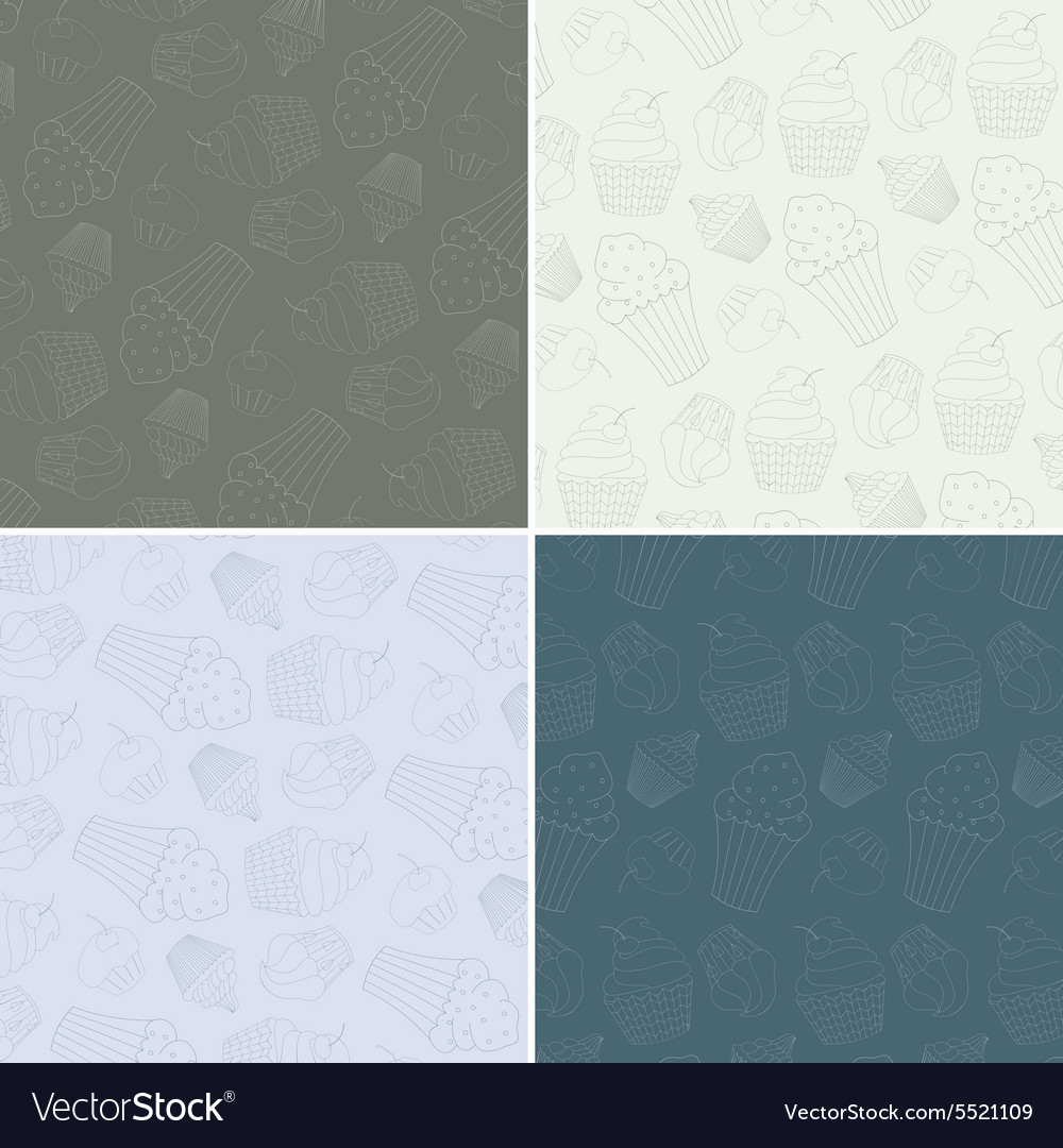 Set of seamless patterns with cute hand