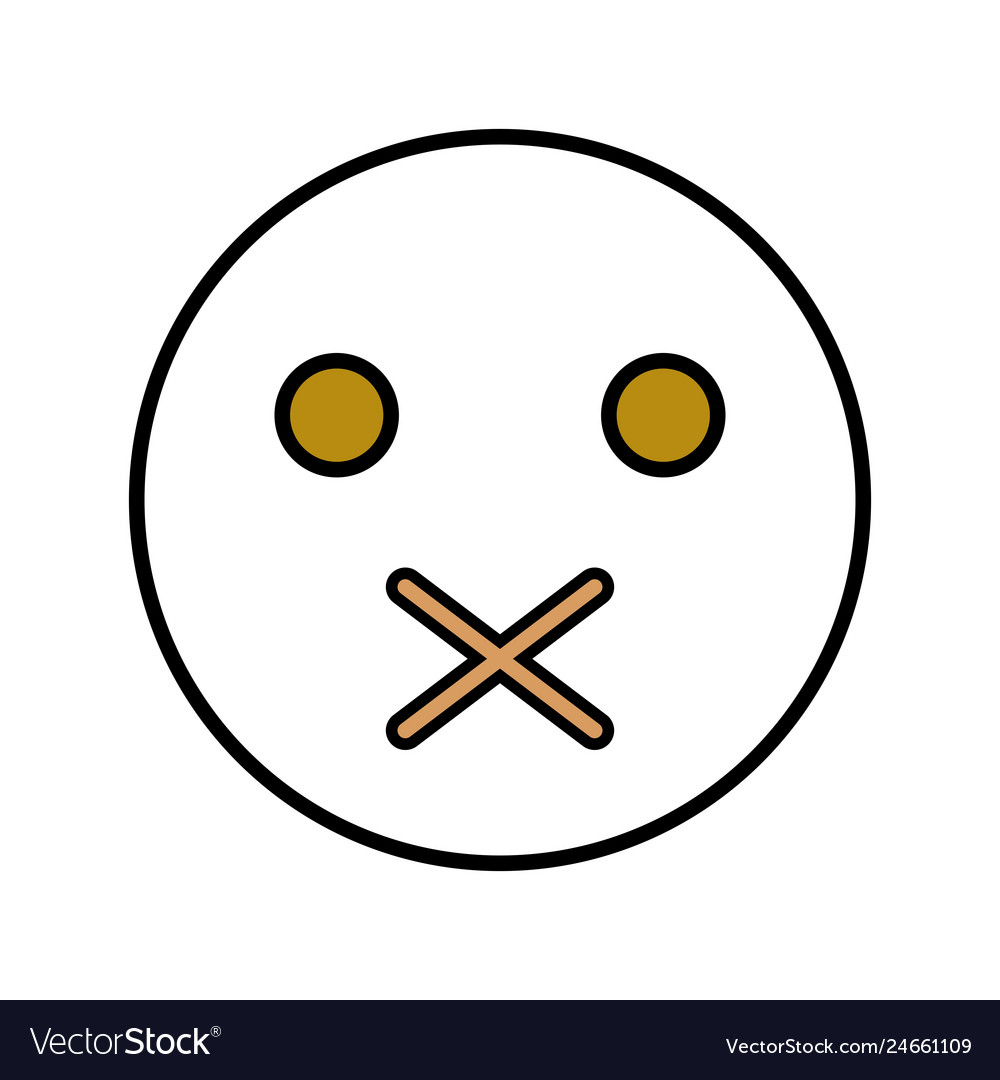Silent emoji icon Royalty Free Vector Image VectorStock