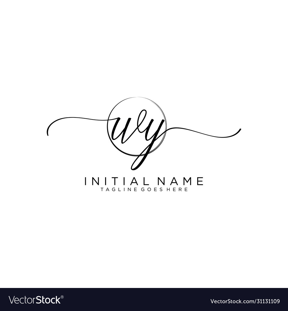 Wy initial handwriting logo with circle template Vector Image