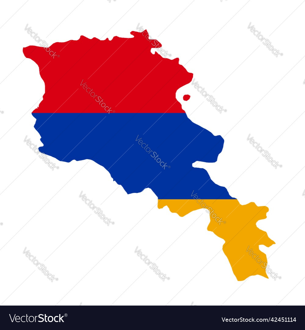 Armenia 3d silhouette map with flag Royalty Free Vector