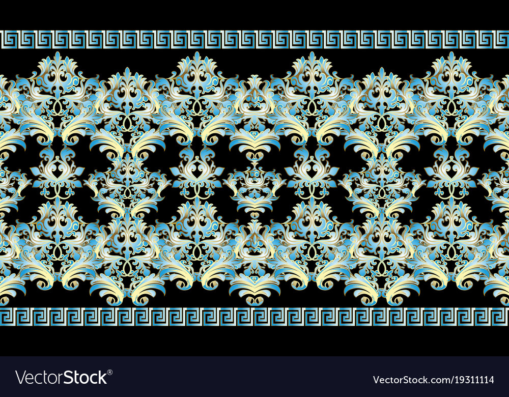 baroque floral seamless border pattern damask damask pattern border