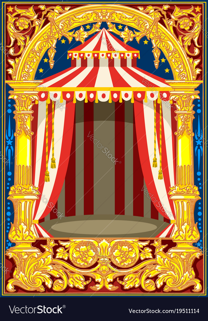 Carnival circus birthday card Royalty Free Vector Image