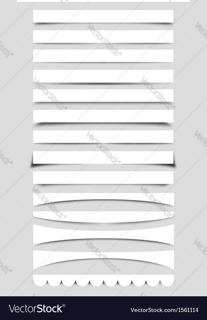 Collection of box shadows Royalty Free Vector Image