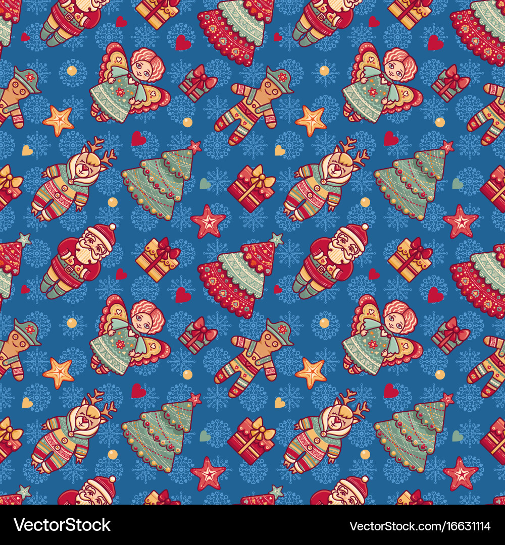 Seamless pattern christmas style Royalty Free Vector Image