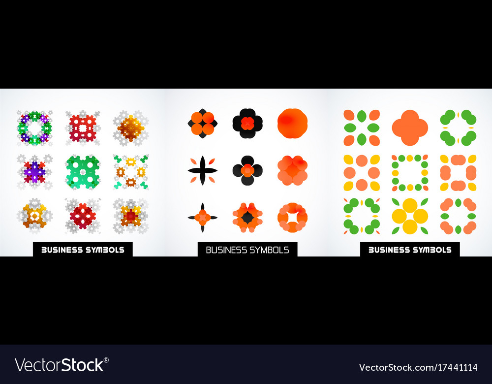 Set of abstract symmetric geometric icons Vector Image