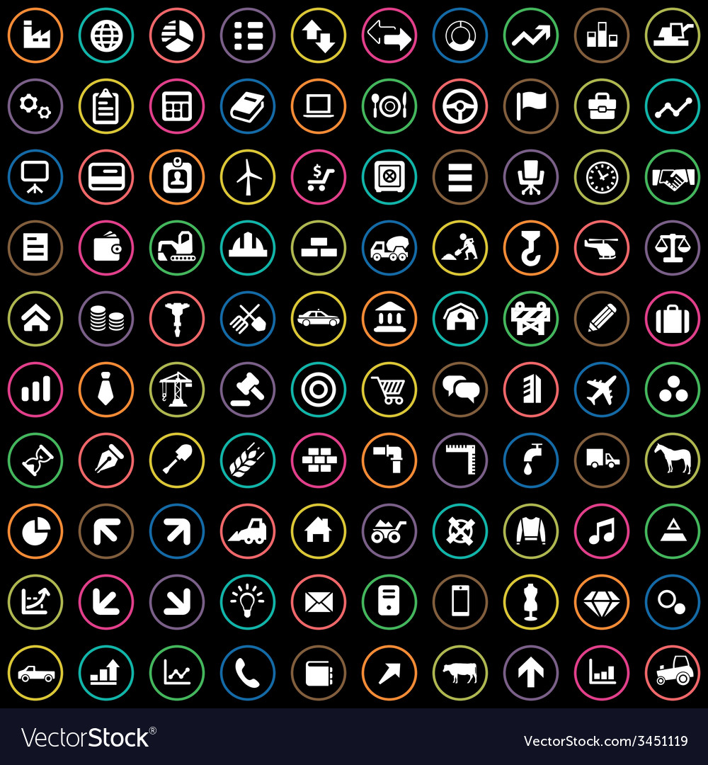 100 economy icons Royalty Free Vector Image - VectorStock