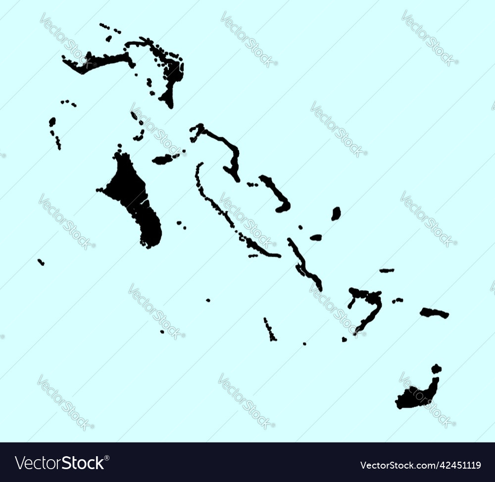 Bahamas silhouette map Royalty Free Vector Image