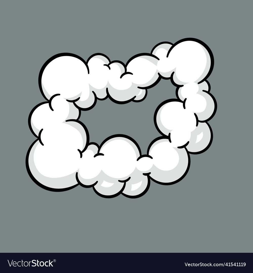 Comic cloud or smoke cartoon motion Royalty Free Vector