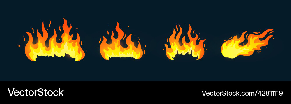 Different fire set Royalty Free Vector Image - VectorStock