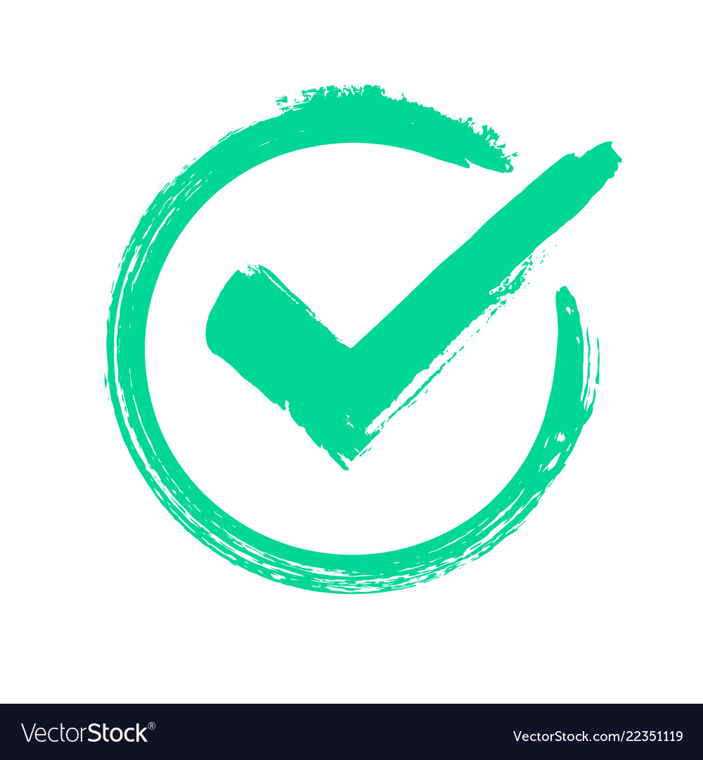 green-grunge-check-mark-correct-answer-checking-vector-image