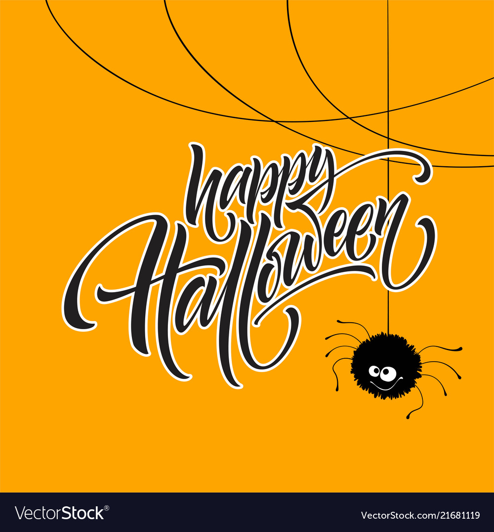 Happy halloween hand drawn creative calligraphy Vector Image