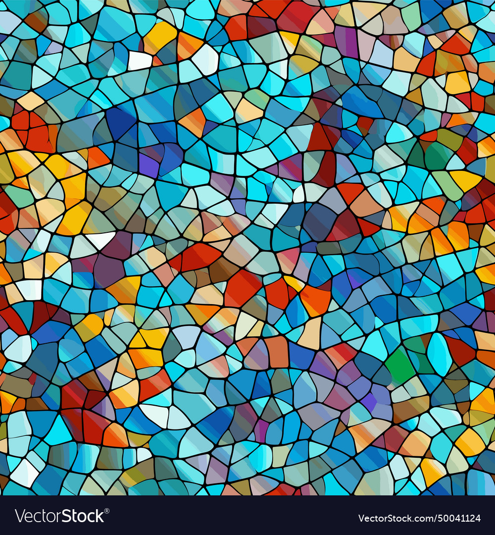 Fragmented mosaic endless pattern colorful broken Vector Image