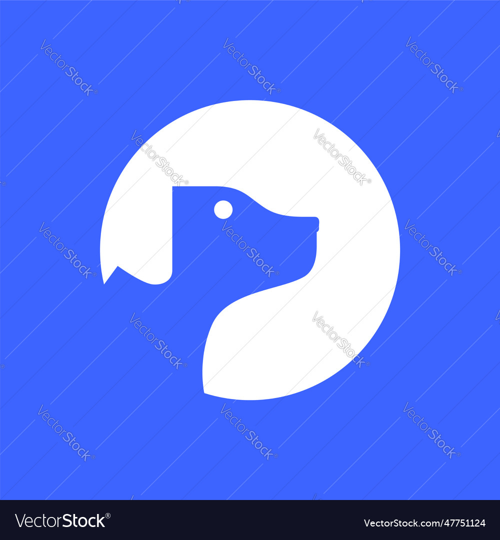 Golden retriever dog head circle modern minimal Vector Image