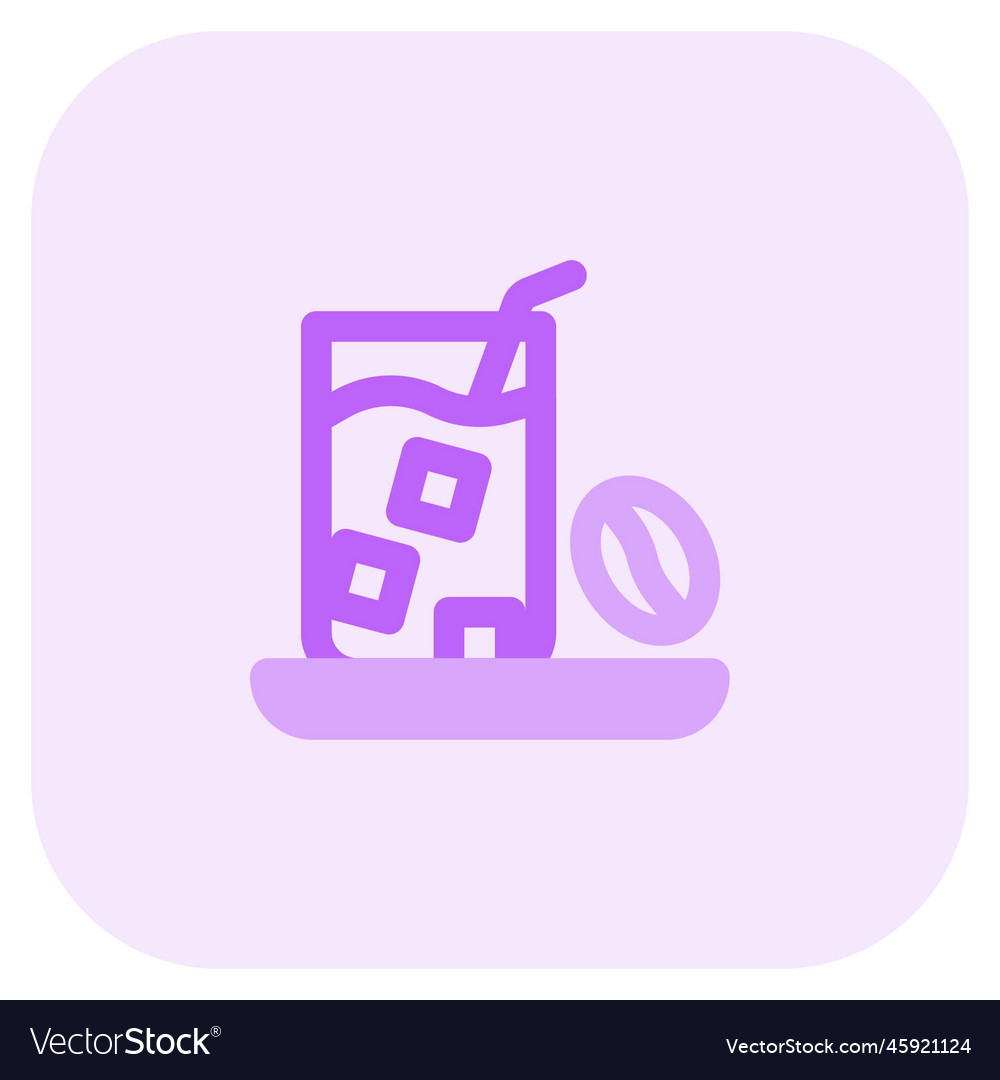 Iced coffee outline icon Royalty Free Vector Image