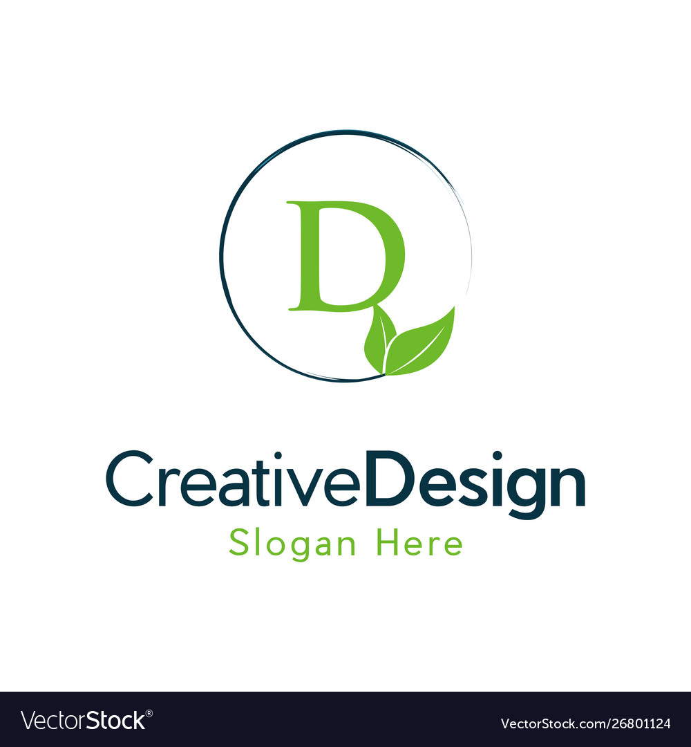 Letter d leaf naturally creative business logo Vector Image