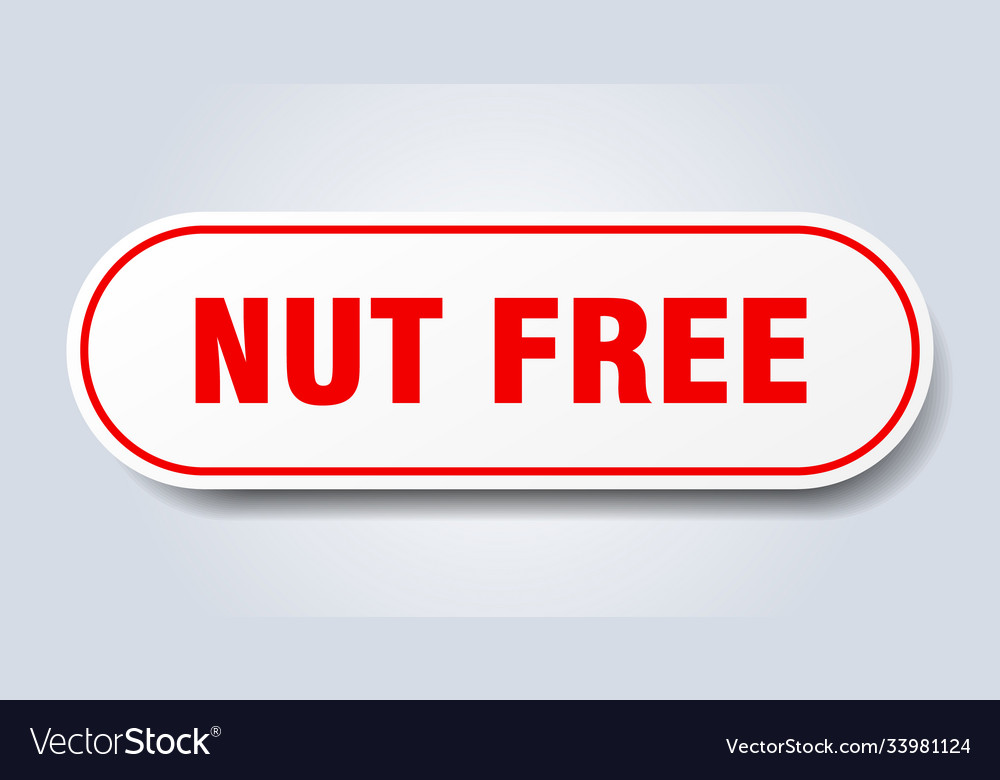 Nut free sign rounded isolated button white vector image